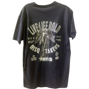 Sz large Live Life Bold Black Graphic T-Shirt